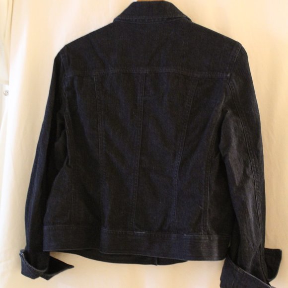 Talbots Dark Denim Jacket Size 12P - Picture 2 of 8